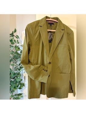 Tommy Hilfiger Olive Green Shirt Jacket with Signature Trim